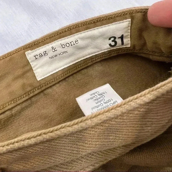 RAG AND BONE Jeans Womens High Rise Straight Buttnernut Brown Engineer Sz 31 - Picture 7 of 16